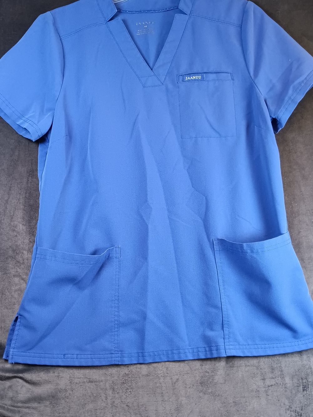Jaanuu Womens V-Neck Scrub Top in Royal Blue